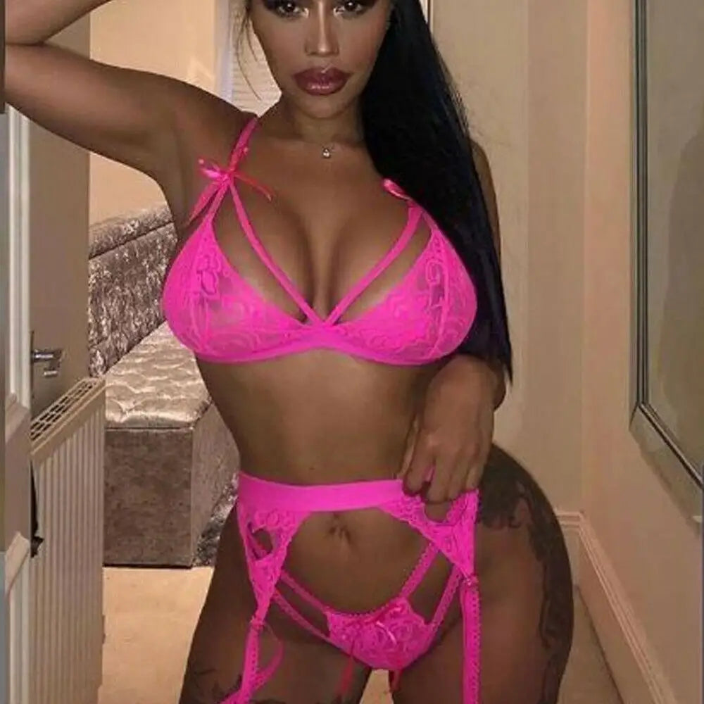 Sexy White Lace Babydoll Set