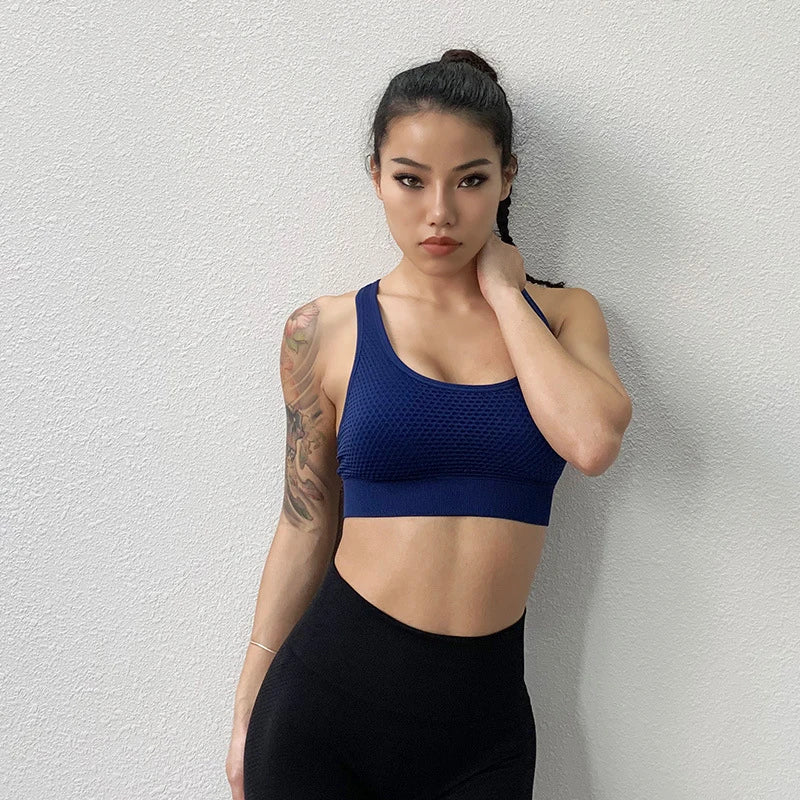 ShockProof Breathable Sports Bra - Push-Up Fitness Gym Top