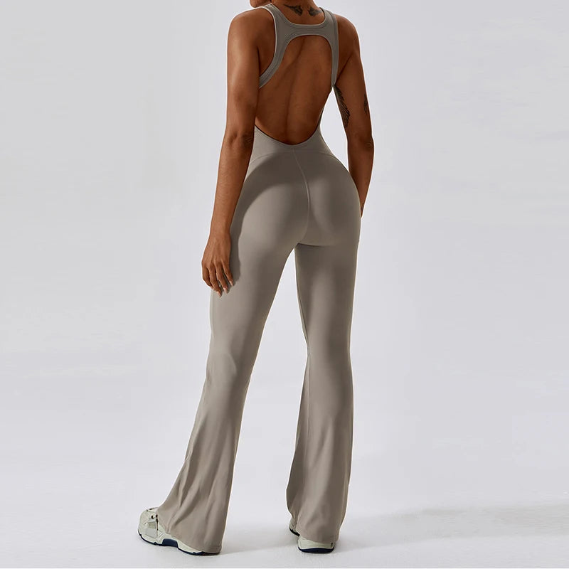Sexy Back V Jumpsuit: Women’s Stretch Yoga & Fitness Bodysuit