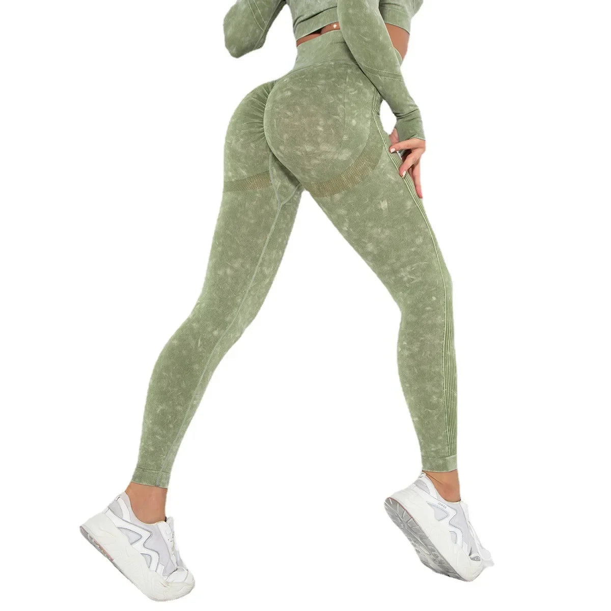 Leggings de ioga de cintura alta sem costura: calças pêssego para levantamento de quadril, fitness e corrida para mulheres