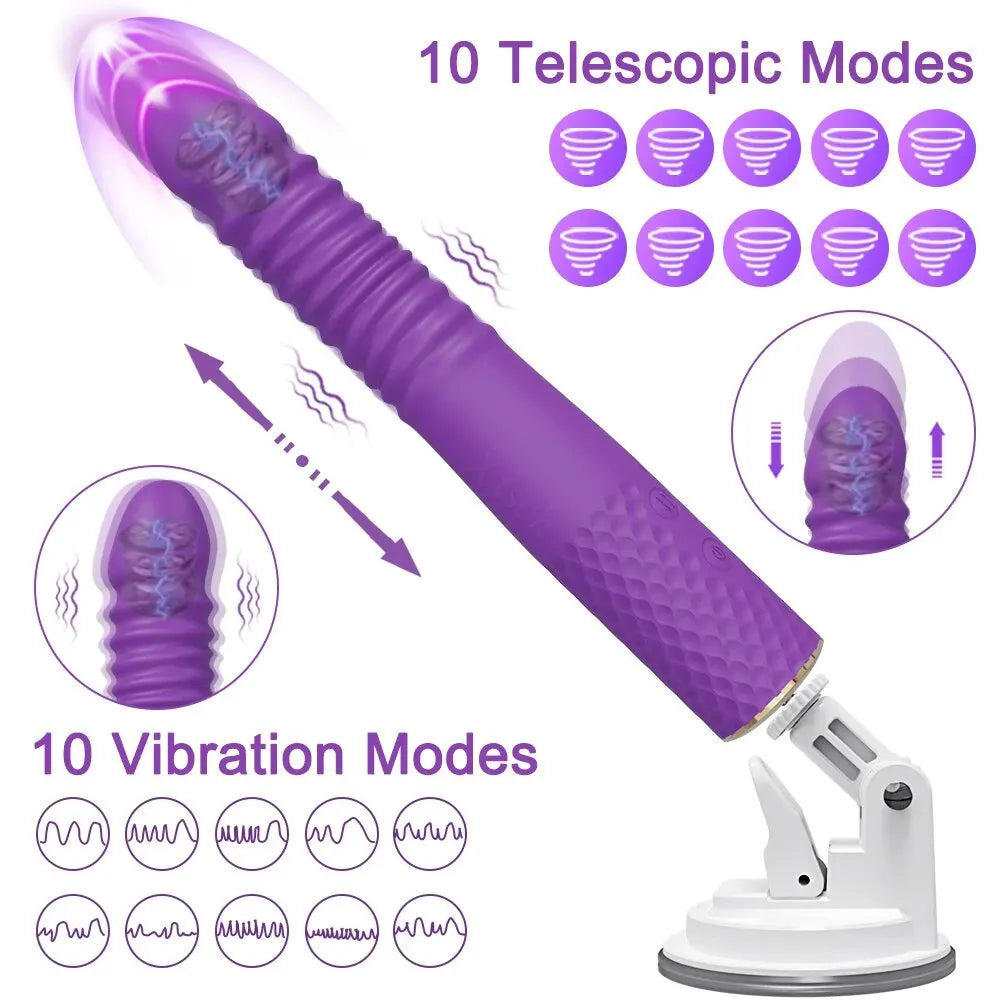 Vibrador telescópico automático sem fio, bluetooth, impulso, massageador, masturbador feminino, ponto g, brinquedos sexuais para adultos femininos