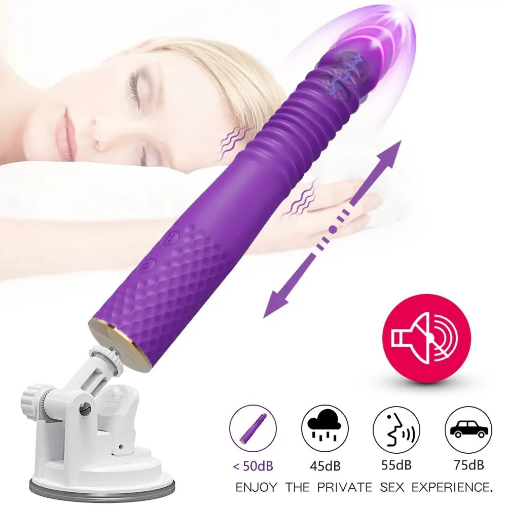 Vibrador telescópico automático sem fio, bluetooth, impulso, massageador, masturbador feminino, ponto g, brinquedos sexuais para adultos femininos