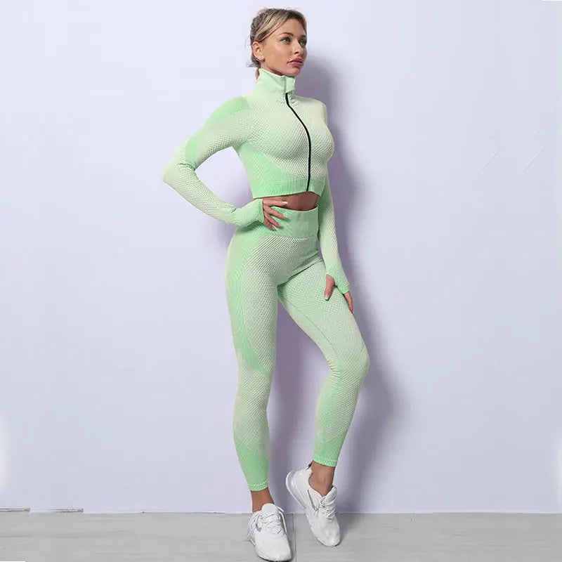 Seamless Yoga Set: High-Waist Hip-Lifting Leggings & Vest