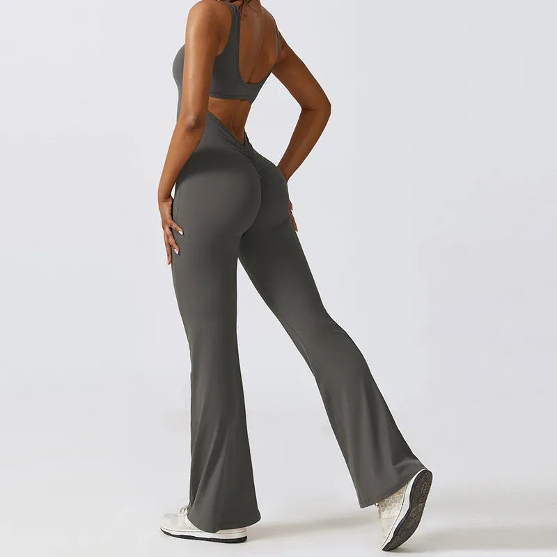 Sexy Back V Jumpsuit: Women’s Stretch Yoga & Fitness Bodysuit