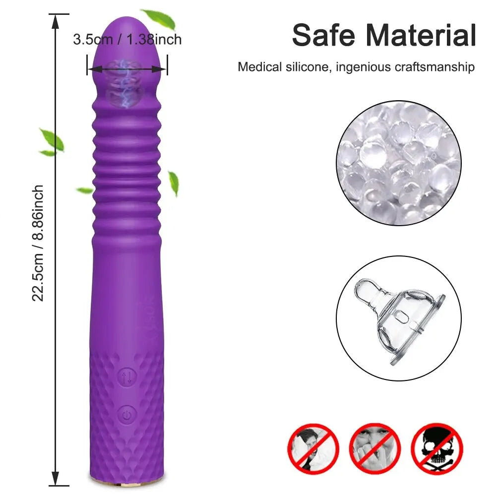 Vibrador telescópico automático sem fio, bluetooth, impulso, massageador, masturbador feminino, ponto g, brinquedos sexuais para adultos femininos