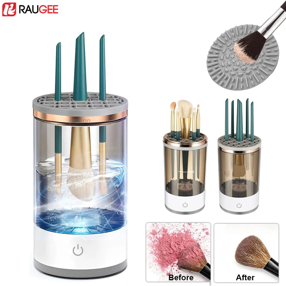 Limpador de escova de maquiagem elétrica automática Portable 3 In 1