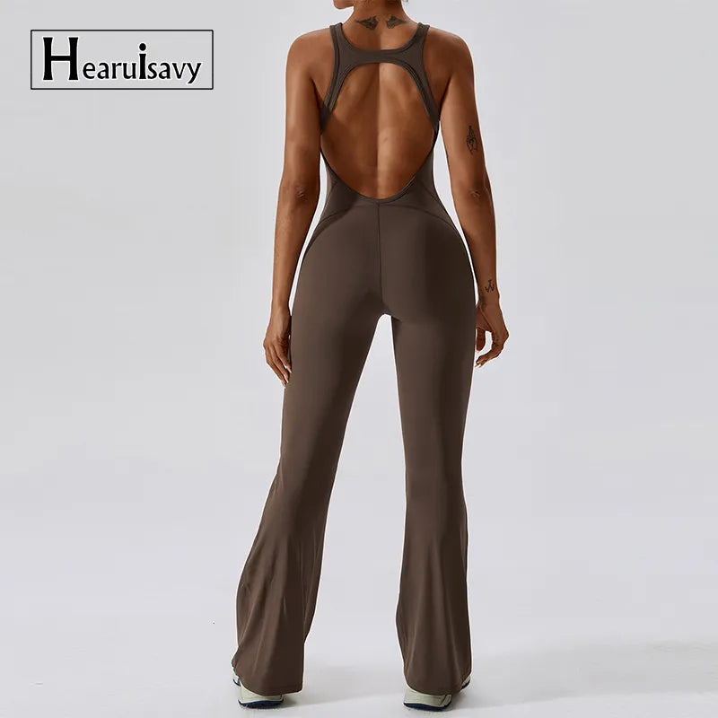Sexy Back V Jumpsuit: Women’s Stretch Yoga & Fitness Bodysuit