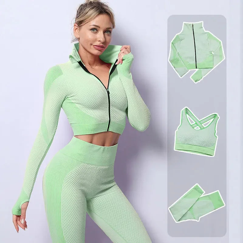 Seamless Yoga Set: High-Waist Hip-Lifting Leggings & Vest