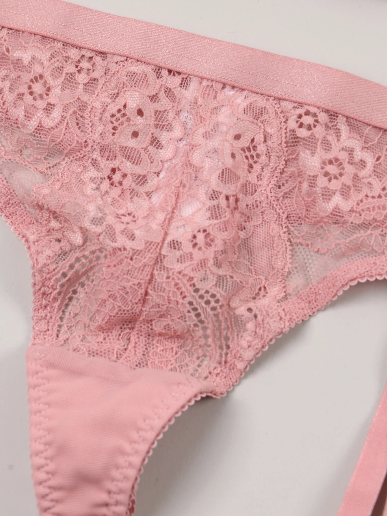 Varsbaby Lace Bra Sets for Women Non-padded Bra + Panty Garter + Stockings 3pcs Summer Underwear Lingerie