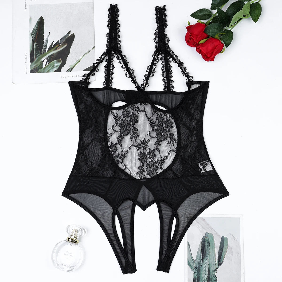 Diccvicc body erótico aberto sutiã crotchless lingerie de corpo nu roupa interior feminina sem censura extrema sexy ver através da roupa de renda