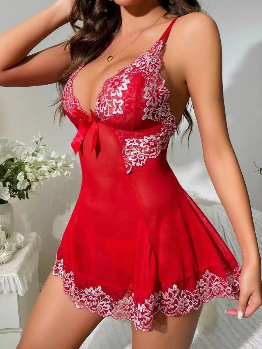 Elegant Lace Sleep Mini Dress
