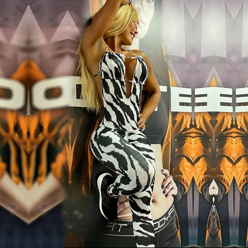Zebra Print Jumpsuit