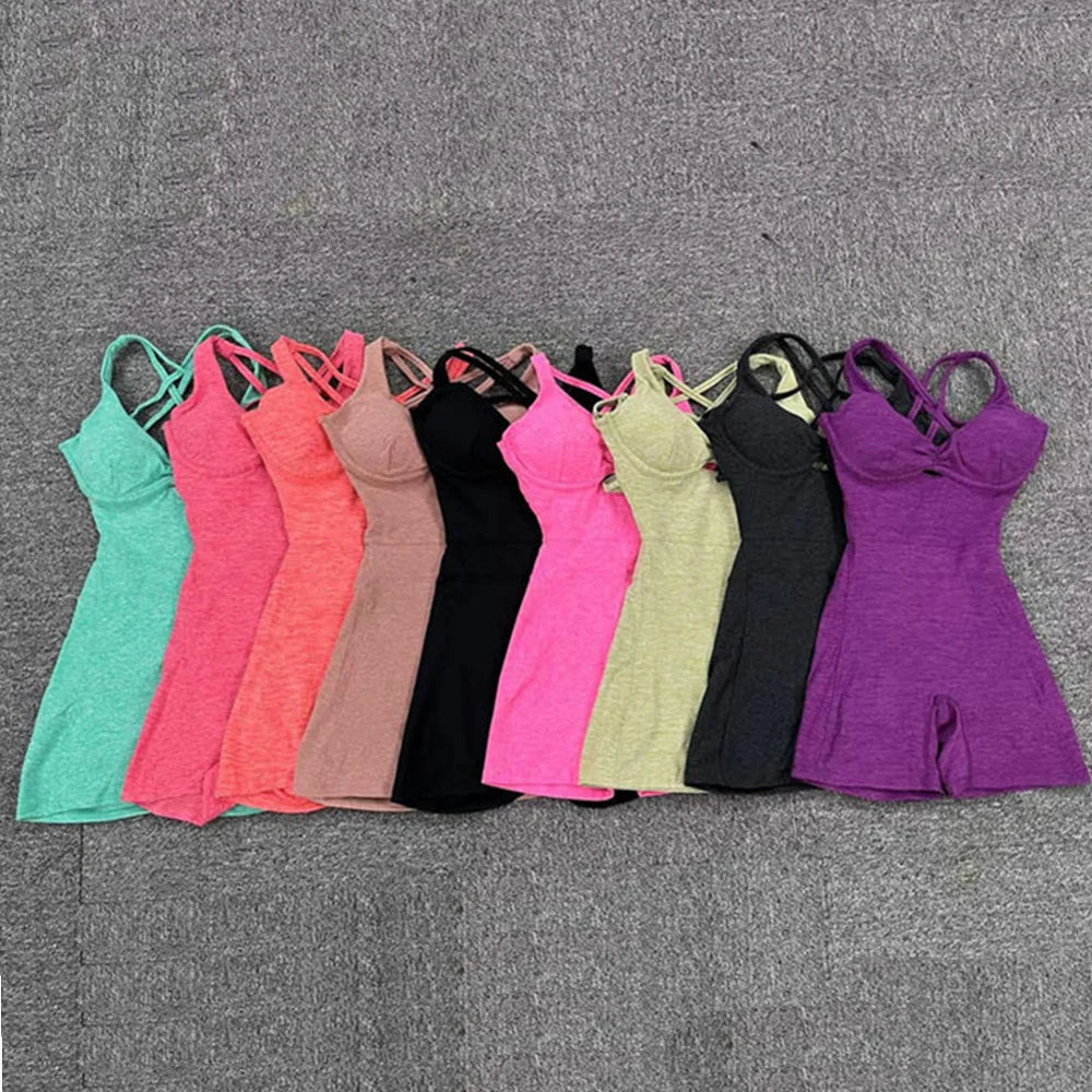 Nylon Yoga Romper Set