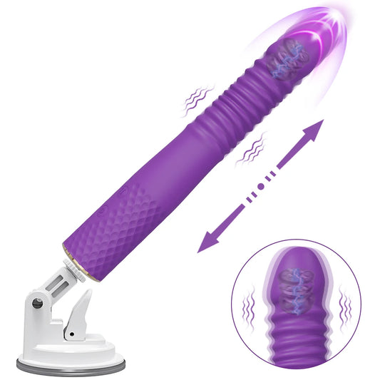 Vibrador telescópico automático sem fio, bluetooth, impulso, massageador, masturbador feminino, ponto g, brinquedos sexuais para adultos femininos