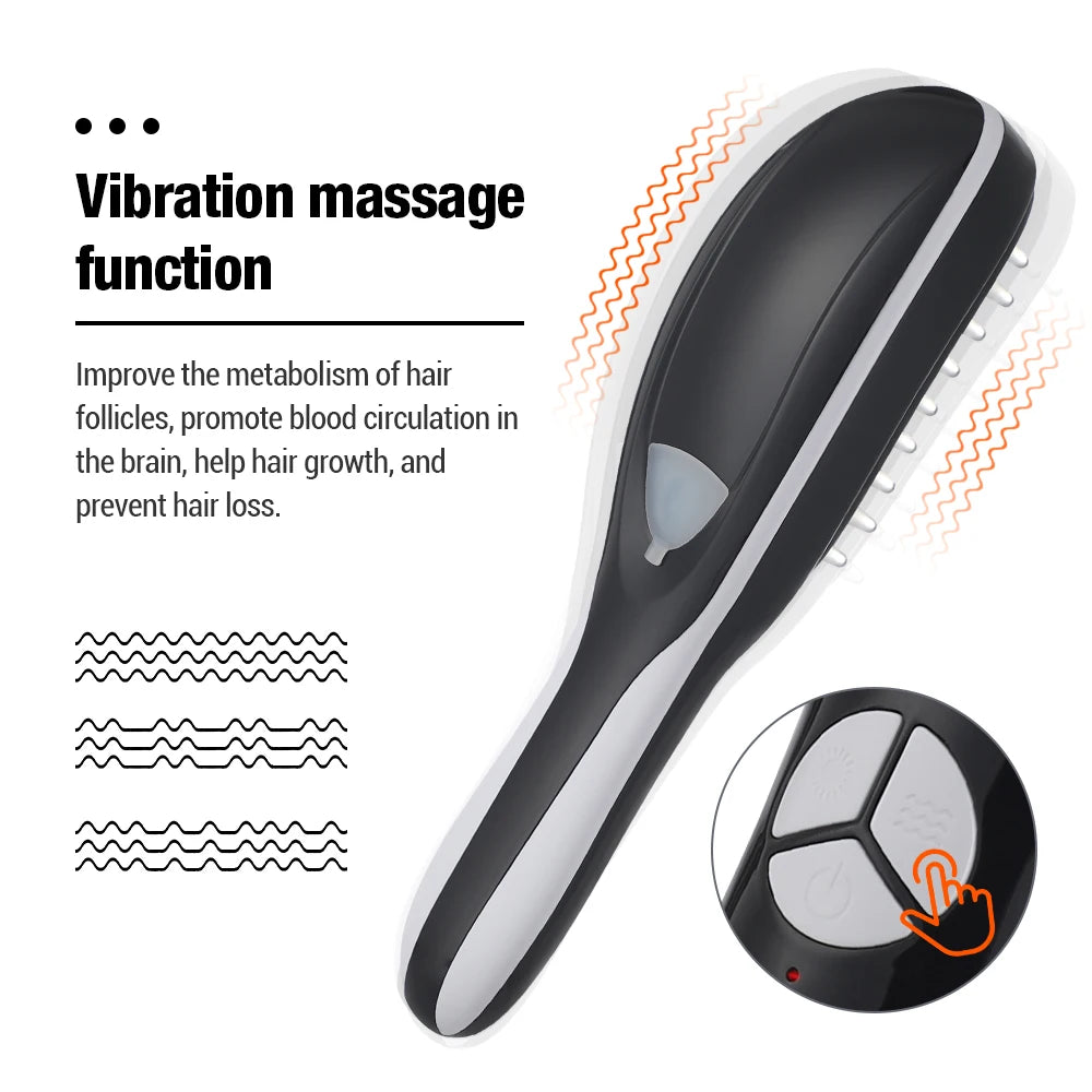 HairGlow Therapy Comb - Advanced Light and Vibration Hair Massager