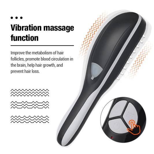 HairGlow Therapy Comb - Advanced Light and Vibration Hair Massager