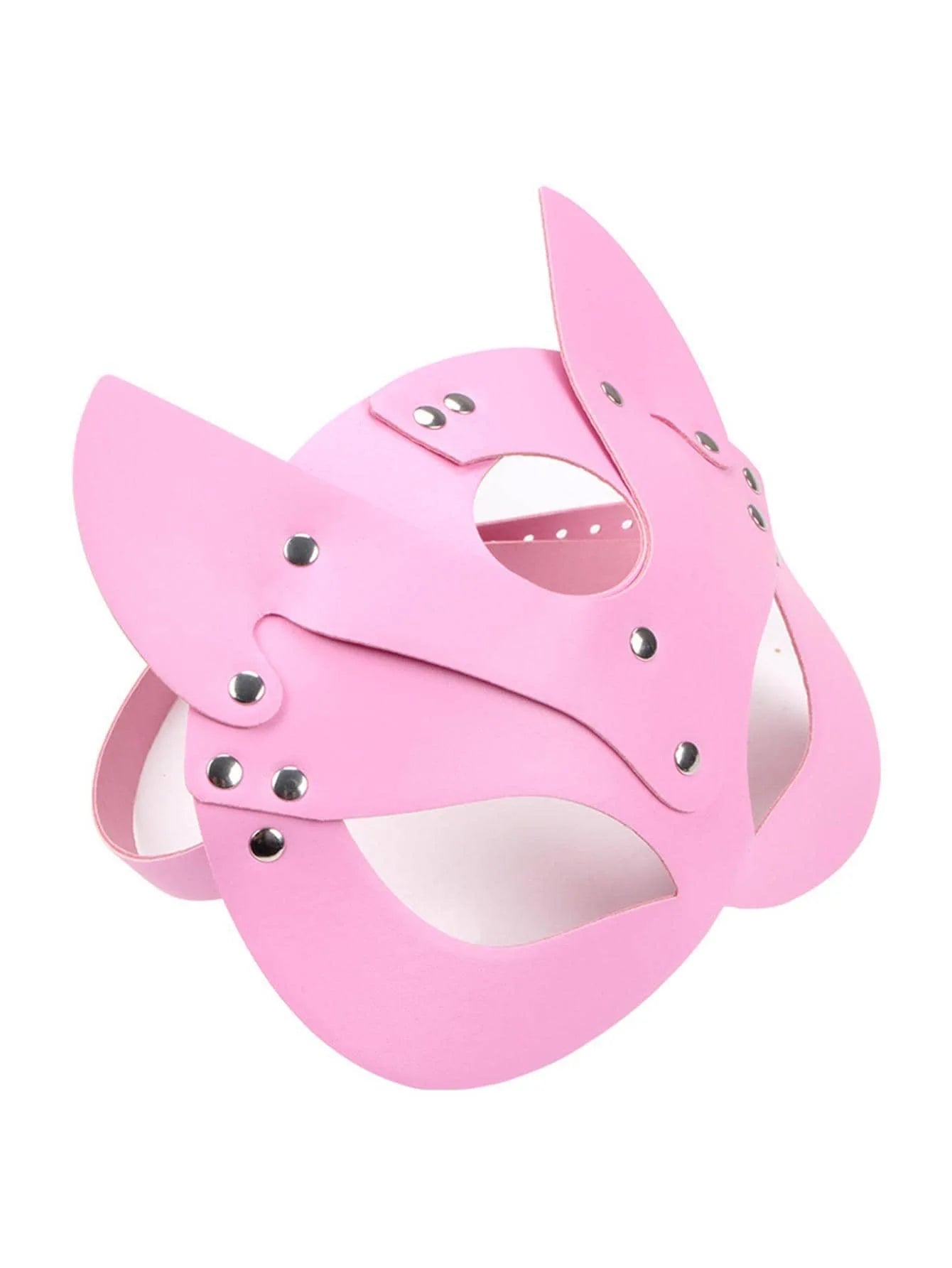 Máscara de couro rosa sexy metade dos olhos raposa cosplay rosto gato trajes eróticos festa halloween cosplay brinquedos adultos rosto máscaras de halloween