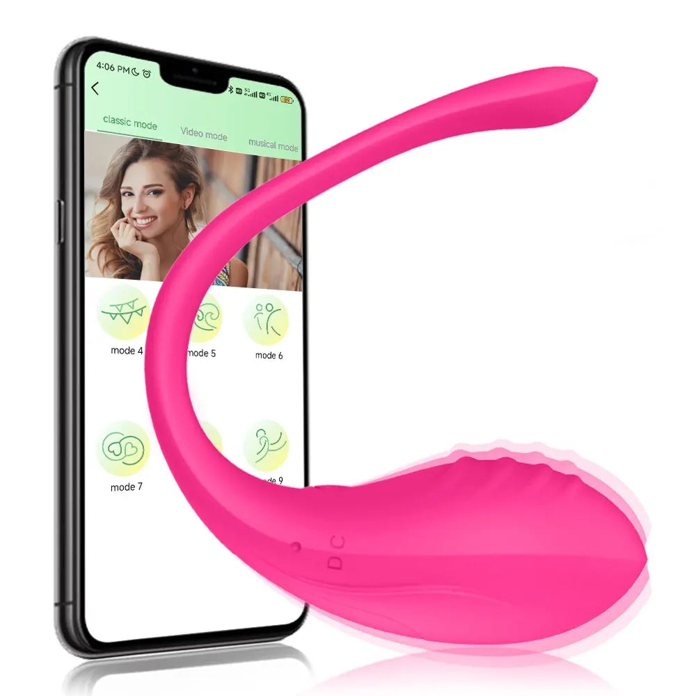 Vibrador sem fio com controle remoto, bluetooth, estimulador de clitóris, ponto g, calcinha ovo vibratória, brinquedos sexuais para mulheres e adultos