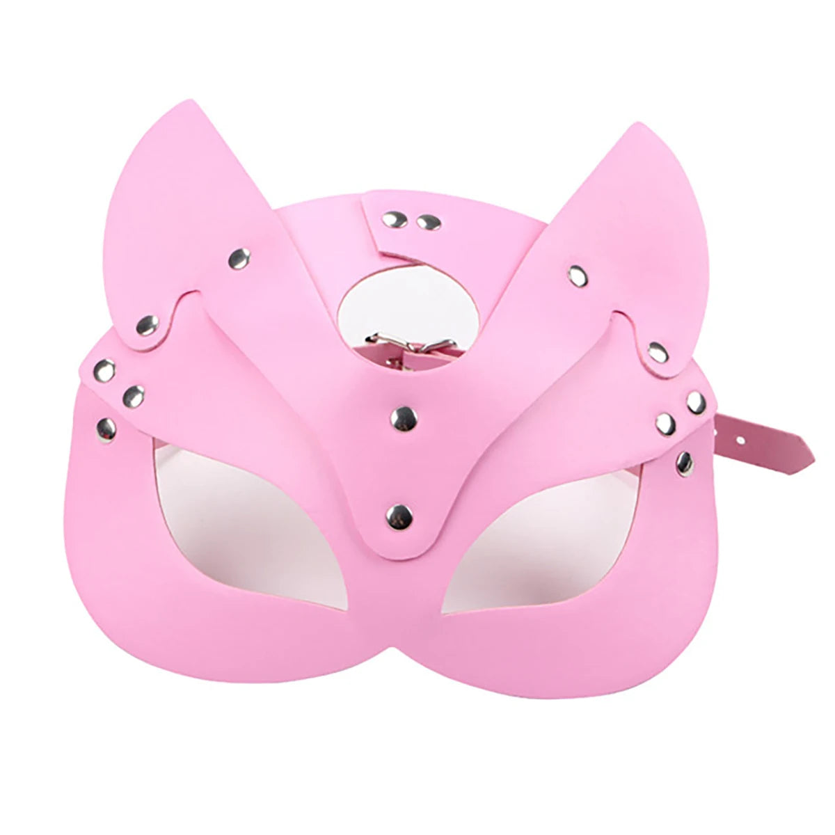 Máscara de couro rosa sexy metade dos olhos raposa cosplay rosto gato trajes eróticos festa halloween cosplay brinquedos adultos rosto máscaras de halloween