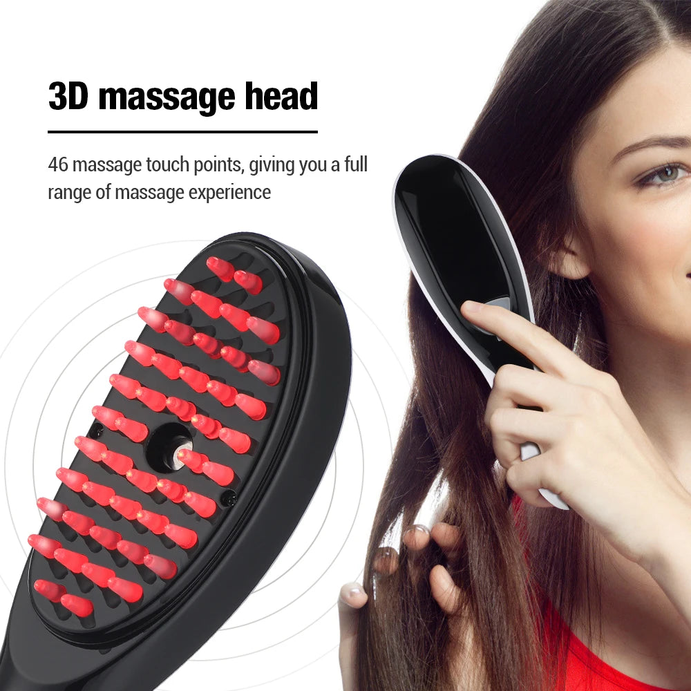 HairGlow Therapy Comb - Advanced Light and Vibration Hair Massager