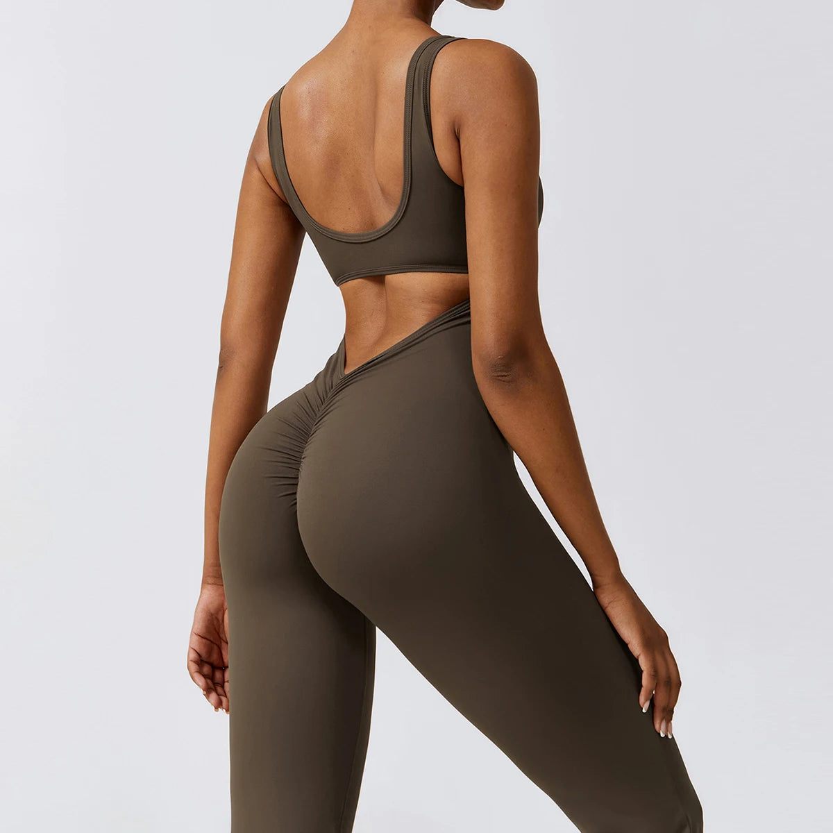 Sexy Back V Jumpsuit: Women’s Stretch Yoga & Fitness Bodysuit