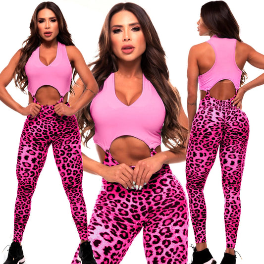 Leopard Gym Jumpsuit